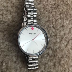 Kate Spade silver watch with a touch of pink!